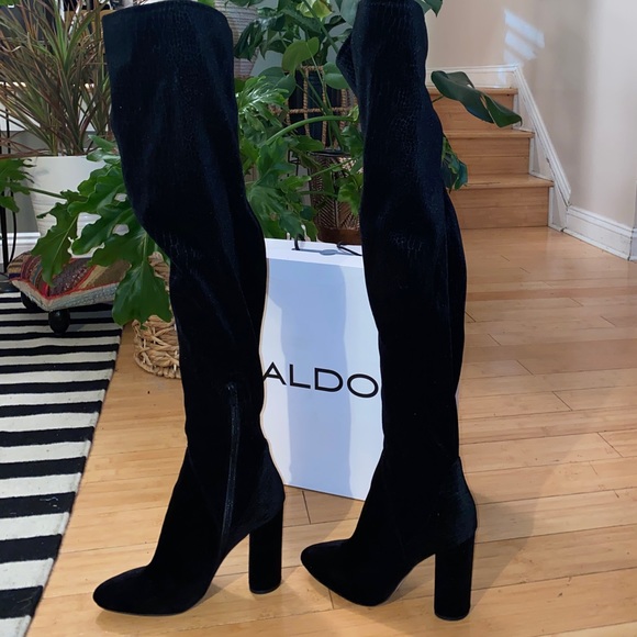 ALDO Tenesha Velvet Over The Knee Boots NWB - Picture 2 of 4
